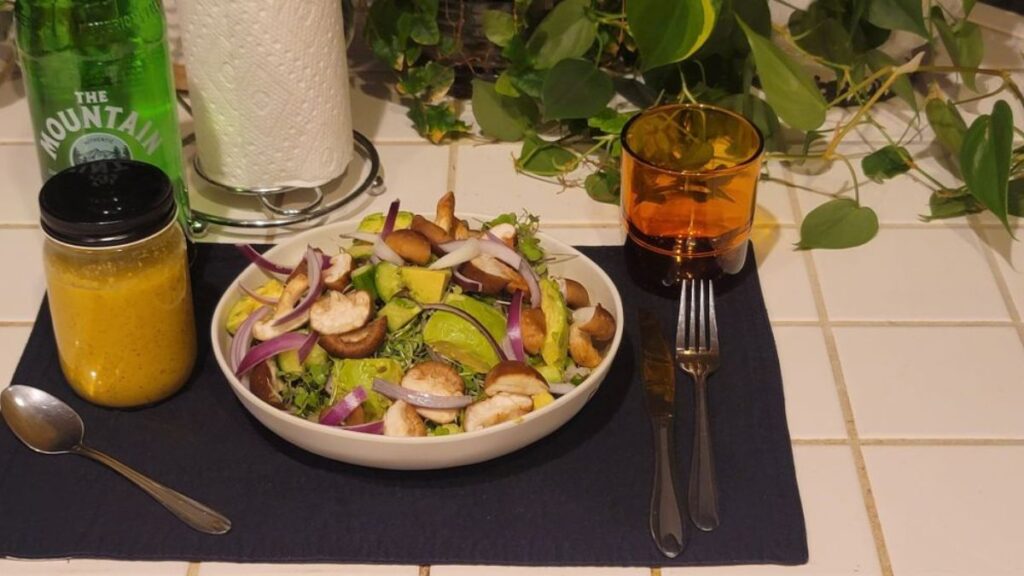 Raw Mushroom & Microgreens Evening Plate