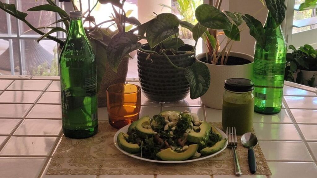 Arugula, Cauliflower, Broccoli & Mushroom Raw Salad Extravaganza
