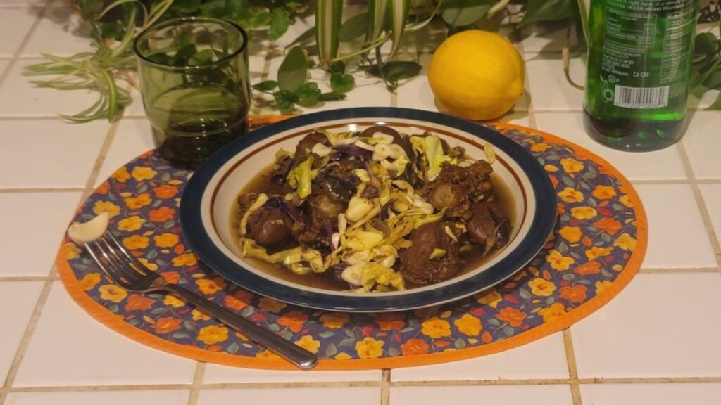 Slow-Cooked Oxtail & Kidney Cabbage Bowl